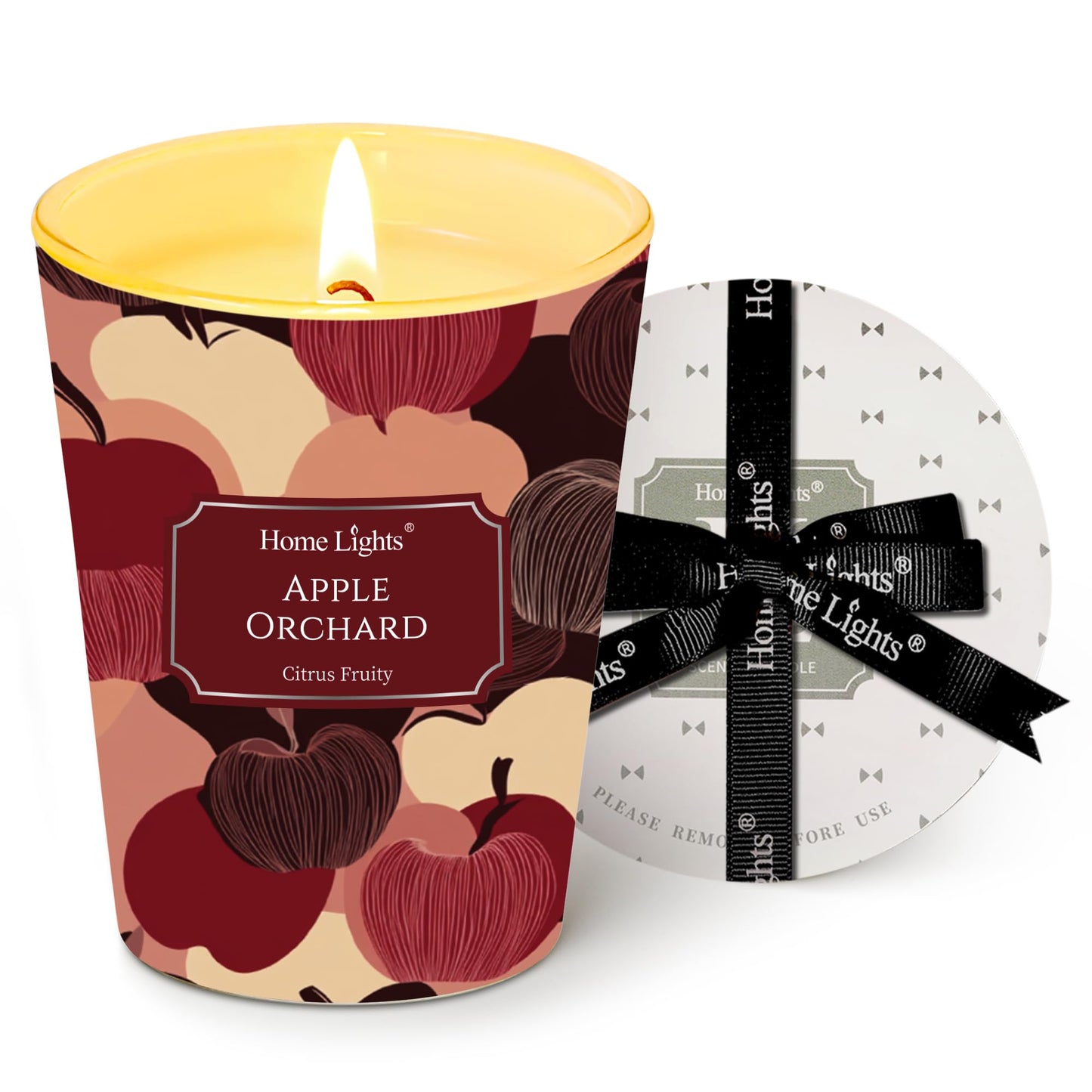 HomeLights Apple Orchard Soy Wax Candle – 6.7oz, 1-Wick, Aromatherapy Gift