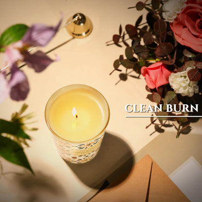 HomeLights Scented Candle 6.7oz – Peach Blossom Freesia, Eco Soy Wax | Gift for Women & Men