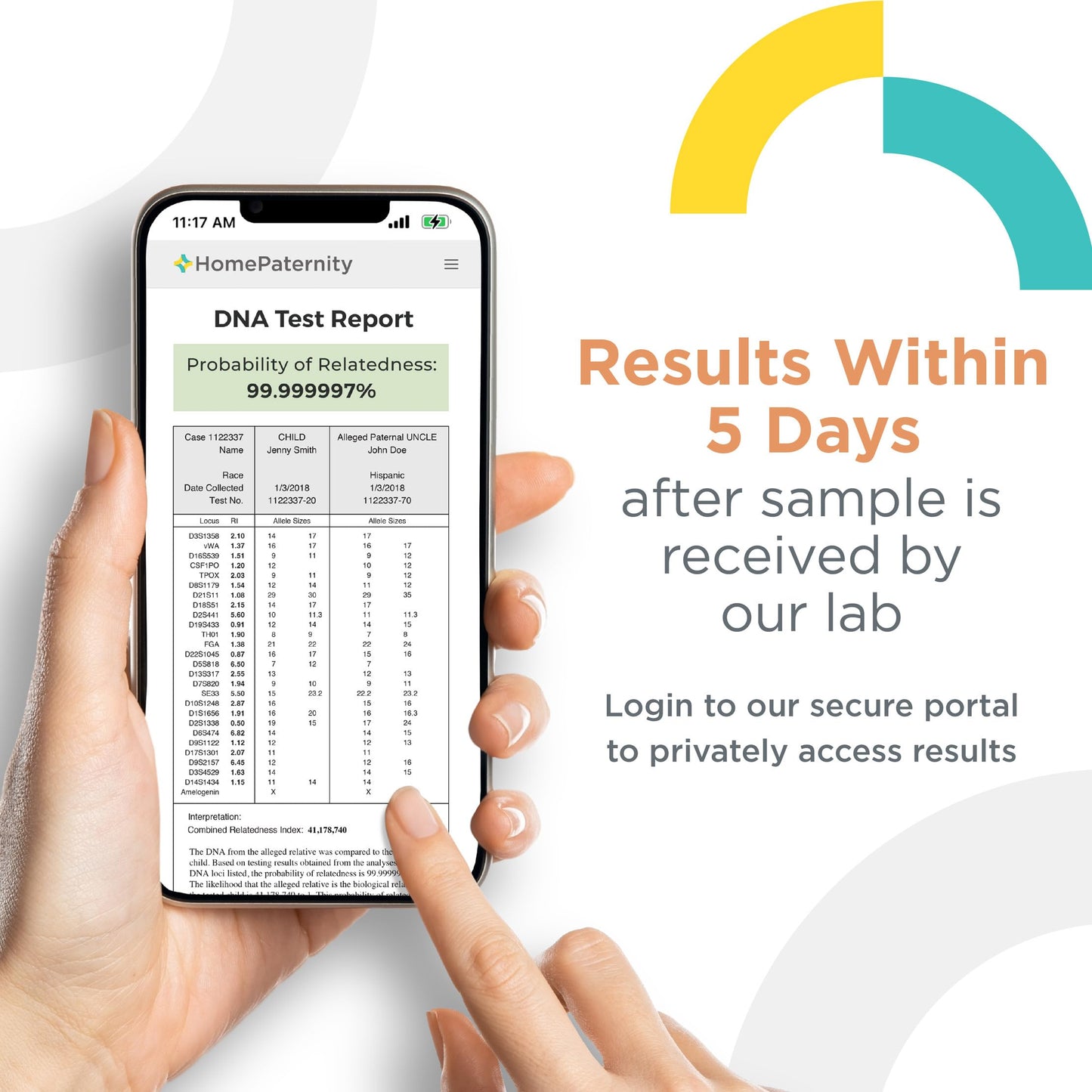HomePaternity Aunt/Uncle DNA Test – 34 Markers, Fast Results, All Lab Fees & Shipping Included