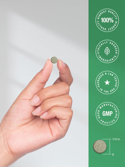 Horbäach Chlorophyll Pills | 300 Chewable Tablets | Natural Peppermint Flavor | Vegan, Non-GMO & Gluten Free Supplement