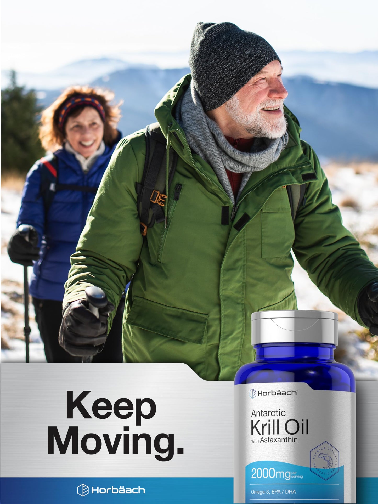 Horbäach Antarctic Krill Oil 2000mg | 60 Softgels | Omega-3 EPA/DHA