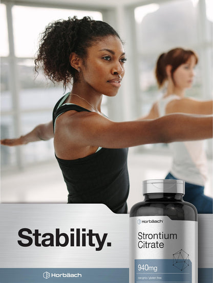 Horbäach Strontium Citrate 940 mg - 180 Capsules | Non-GMO & Gluten Free