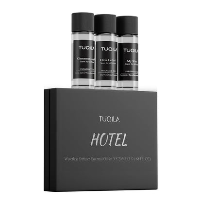 Hotel Luxury Essential Oil Set 3x20mL – Waterless Diffuser Oils for Home, Car, Hotel & Office | My Way, Cinnamon Apple, Clove Cedar