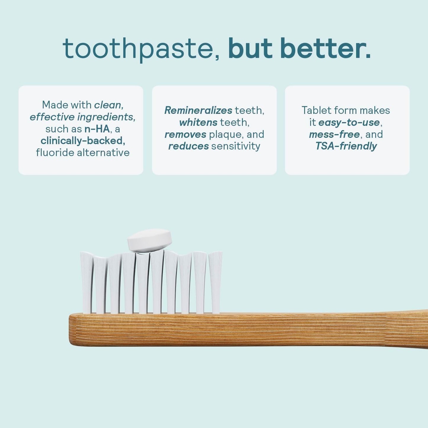 HUPPY Toothpaste Tablets – Nano HA, Strawberry, Fluoride-Free