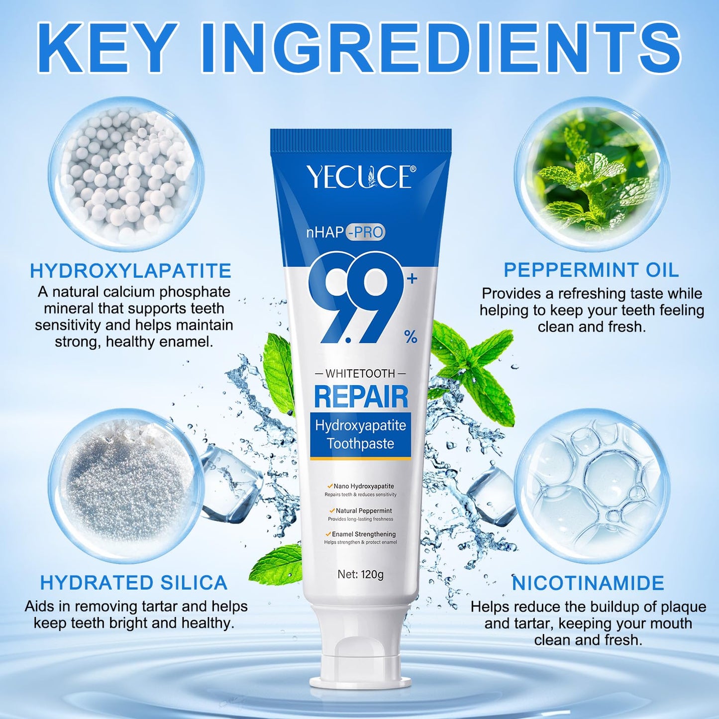 Hydroxyapatite Toothpaste - Enamel Protection & Fresh Breath | 4.23 oz