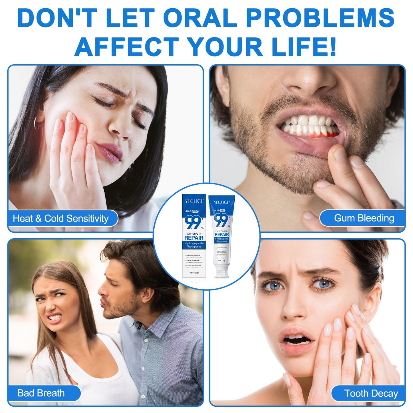 9.9% Hydroxyapatite Toothpaste 2 Pack – Enamel Protection & Fresh Breath