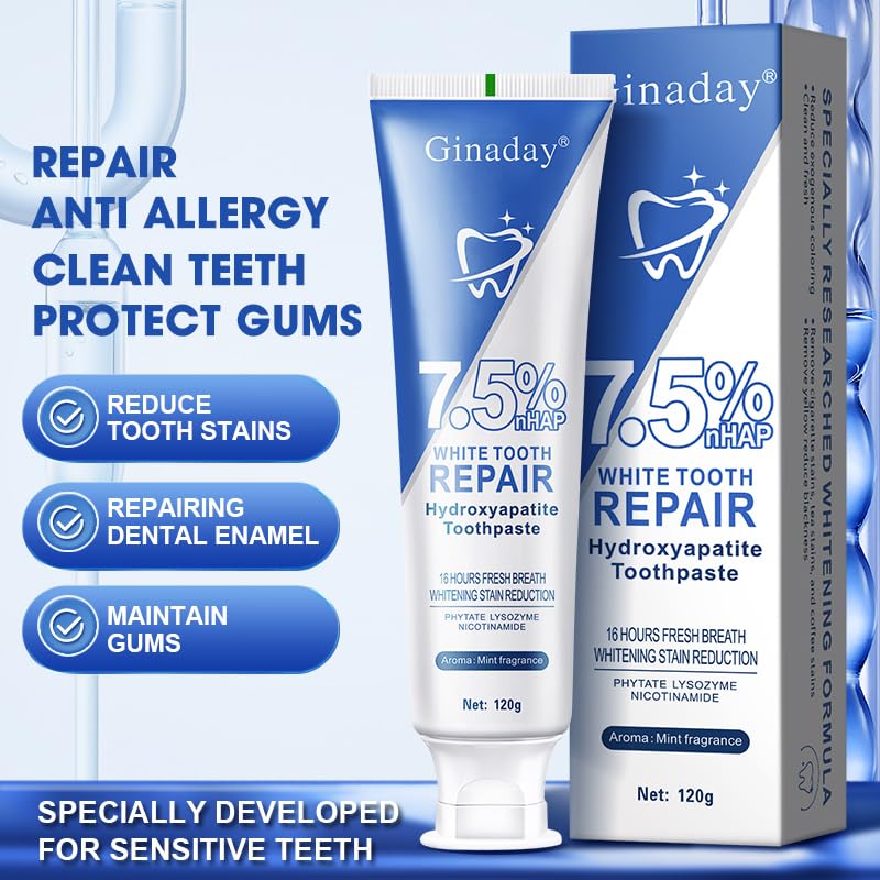2 Pcs Hydroxyapatite Toothpaste – Fluoride-Free Enamel Protection, Gentle Mint
