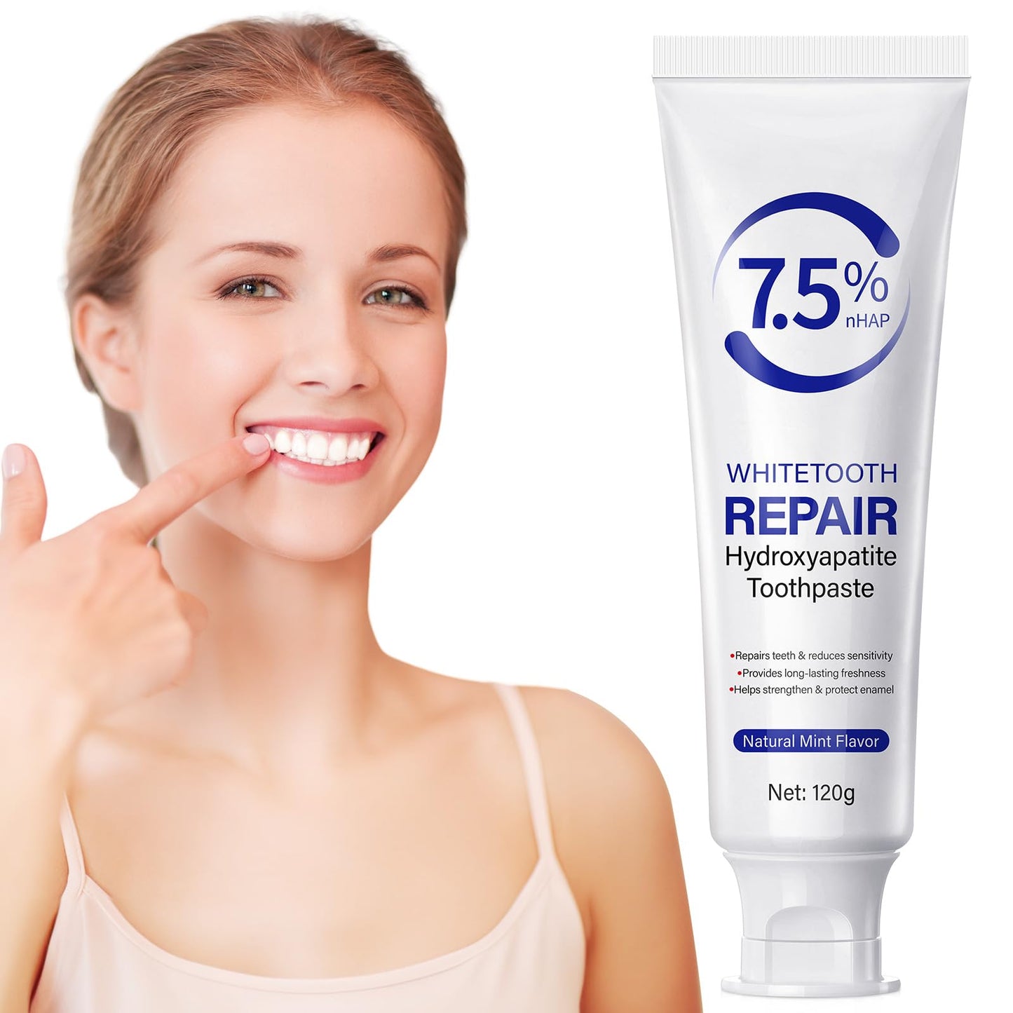 Hydroxyapatite Toothpaste – Protect Enamel, Strengthen Teeth, Mint Flavor