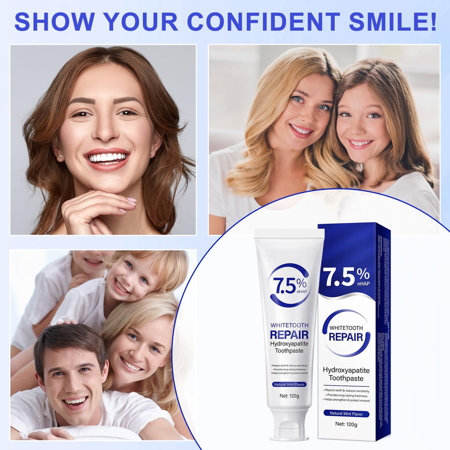 Hydroxyapatite Toothpaste – Protect Enamel, Strengthen Teeth, Mint Flavor