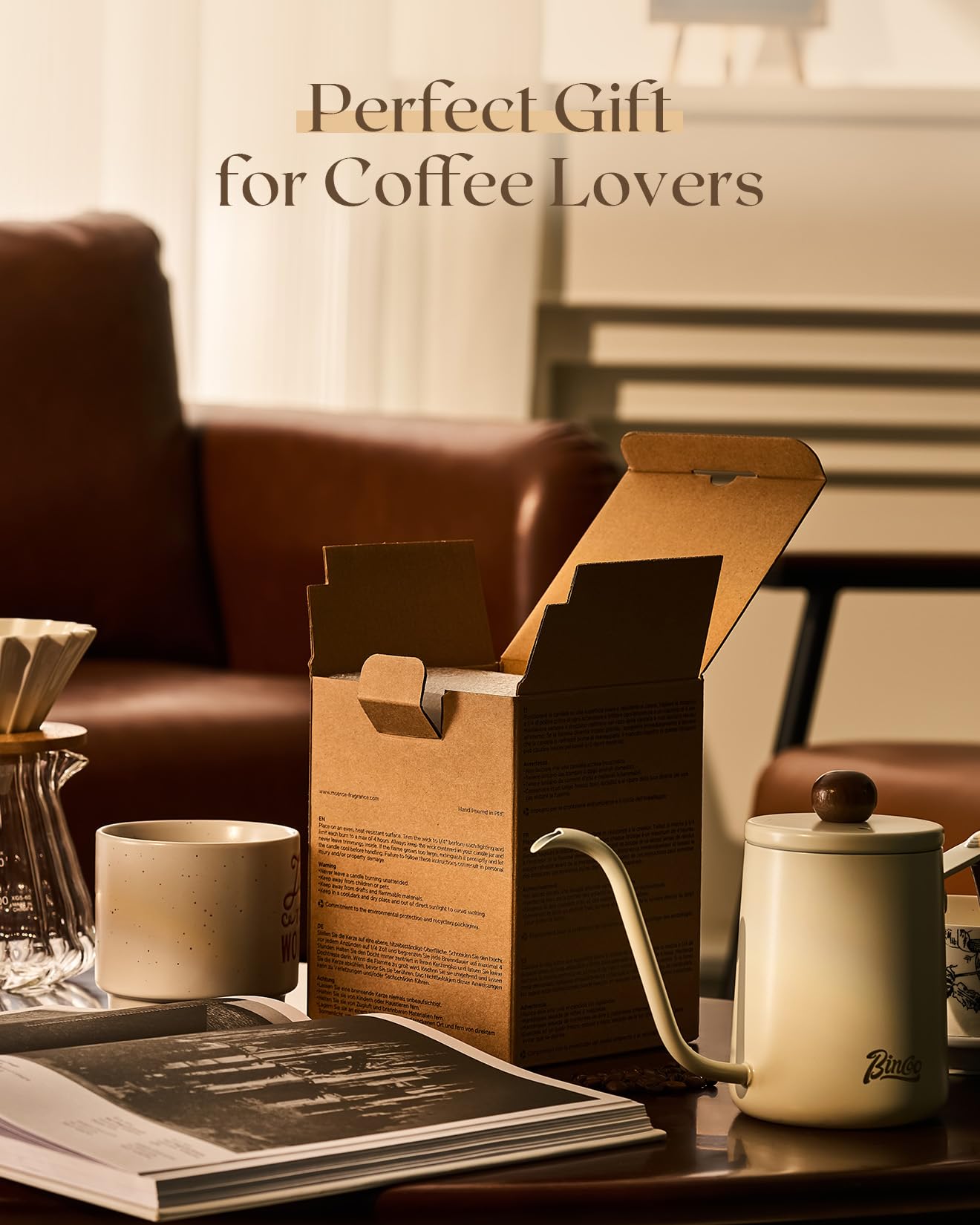 M&SENSE Coffee Candles Latte Scented – Soy Wax 7oz, 42 Hours Long Lasting Clean Burn | Aromatherapy Gift for Coffee Lovers