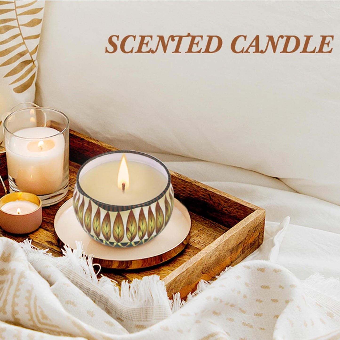 Inayou 24 Pack Candles Gifts for Women - Cinnamon Apple Variety, 2.5oz Soy Aromatherapy Candle Gift Set