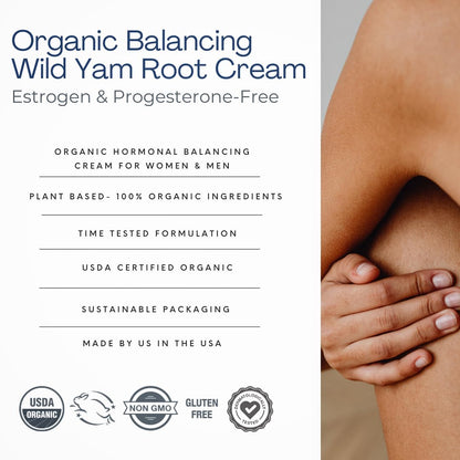 Indian Meadow Herbals Wild Yam Root Cream (4oz) – Organic PMS & Menopause Relief, Estrogen & Progesterone-Free | Made in USA