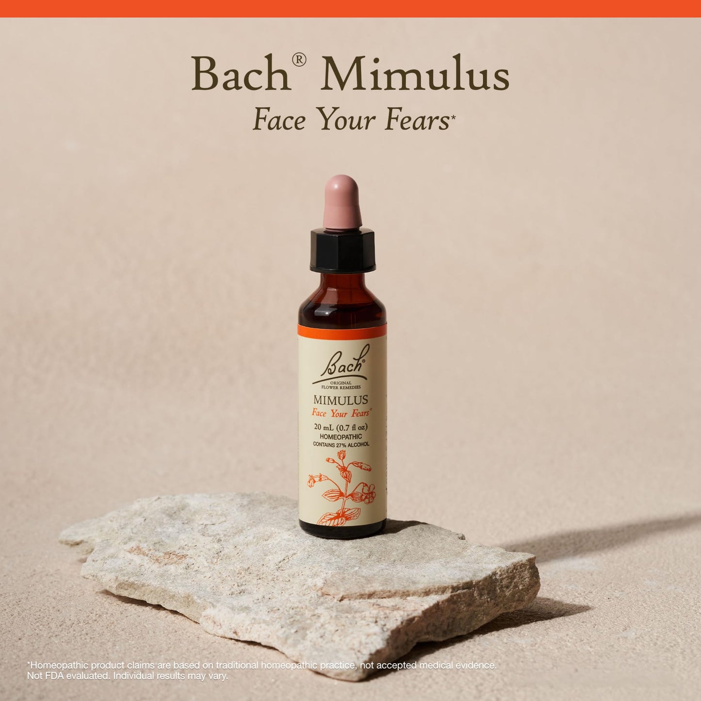 Bach Mimulus Flower Remedy – Face Your Fears | Emotional Balance | 20mL Dropper