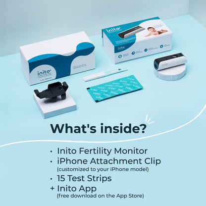 Inito Fertility Monitor & Hormone Tracker for Women – Estrogen, LH, PdG, FSH | 15 Strips | iPhone 16 Pro