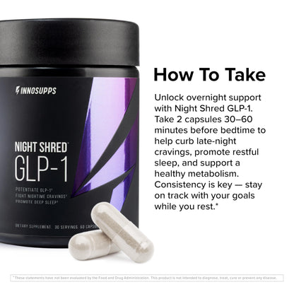 InnoSupps Night Shred GLP-1 | Nighttime Metabolic + Sleep Support | Akkermansia + Ashwagandha | 60 Capsules