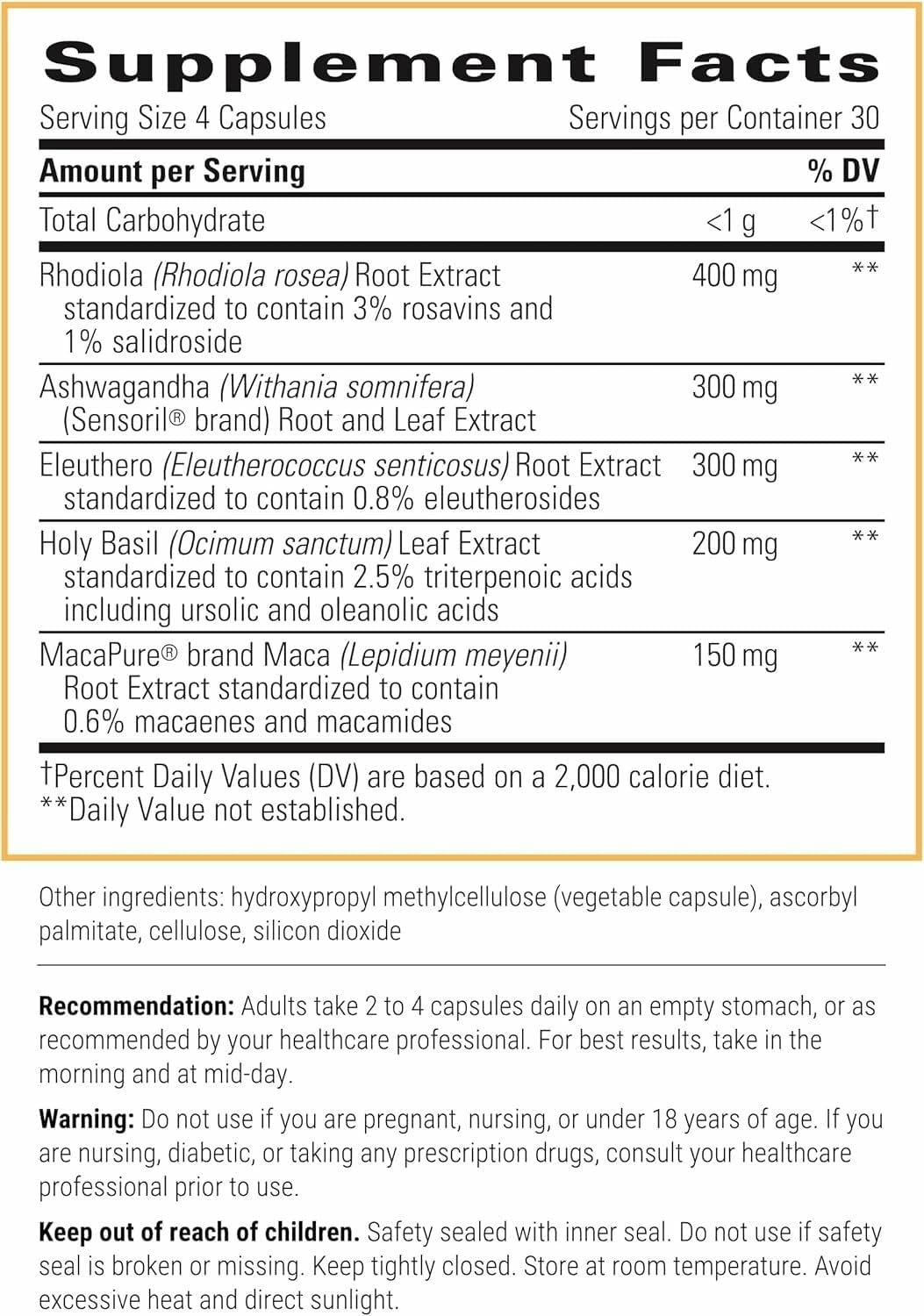 Integrative Therapeutics HPA Adapt – Adaptogenic Stress Support Supplement | Ashwagandha, Rhodiola, Maca | Vegan, Gluten-Free | 240 Capsules