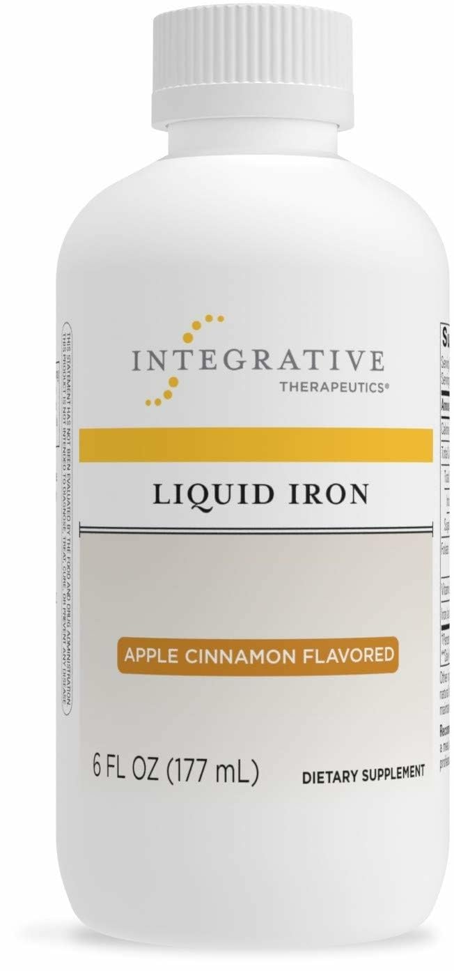 Integrative Therapeutics Liquid Iron with B12 & Folate | Apple Cinnamon | Gluten & Dairy-Free | 6 oz
