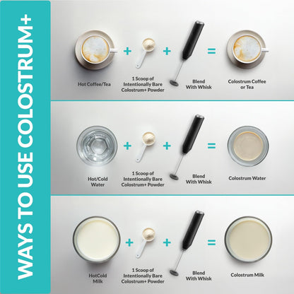 Intentionally Bare Colostrum & Collagen Powder – Vanilla Bean, Grass-Fed, 60 Servings