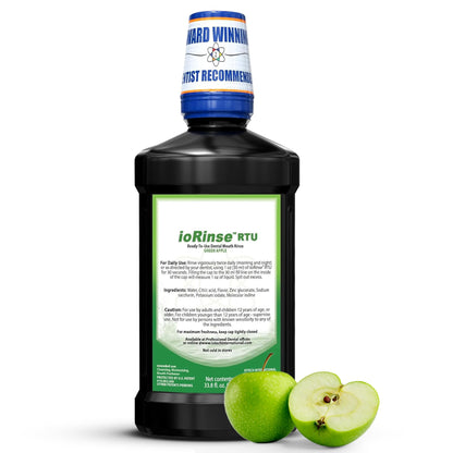 ioRinse RTU Mouthwash – Alcohol-Free, Fluoride-Free, Halitosis Relief | Green Apple 1L