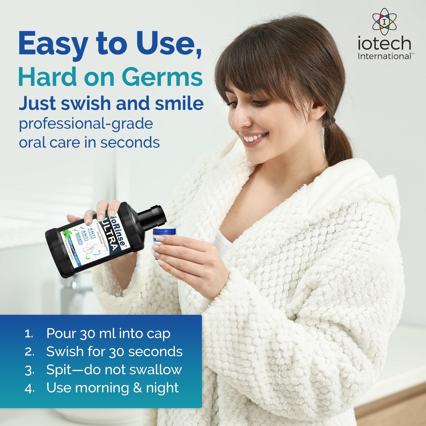 ioRinse Ultra Mouthwash – Alcohol-Free, Dentist-Recommended for Adults & Kids