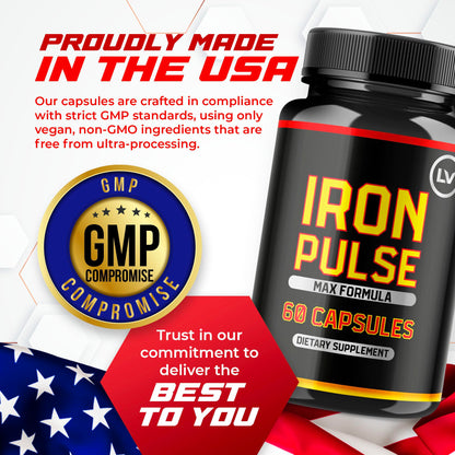 (2 Pack) IronPulse Capsules – Max Formula & Support Pills | 120 Capsules