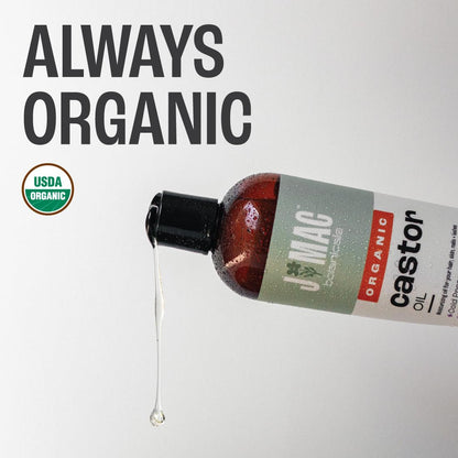 J Mac Botanicals Organic Castor Oil – Cold Pressed, Hexane Free, 32 oz for Face, Skin, Eyelashes