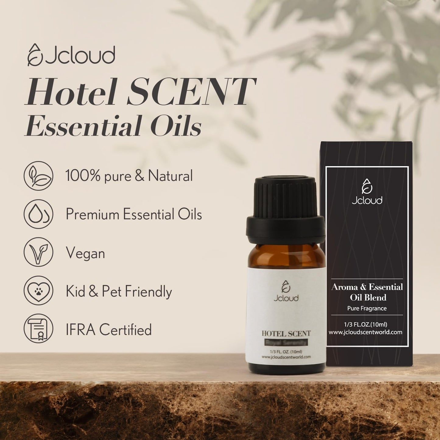 JCLOUD Modern Glamour Essential Oil – W Hotel Inspired Rose & Cedarwood Diffuser Oil, 10mL
