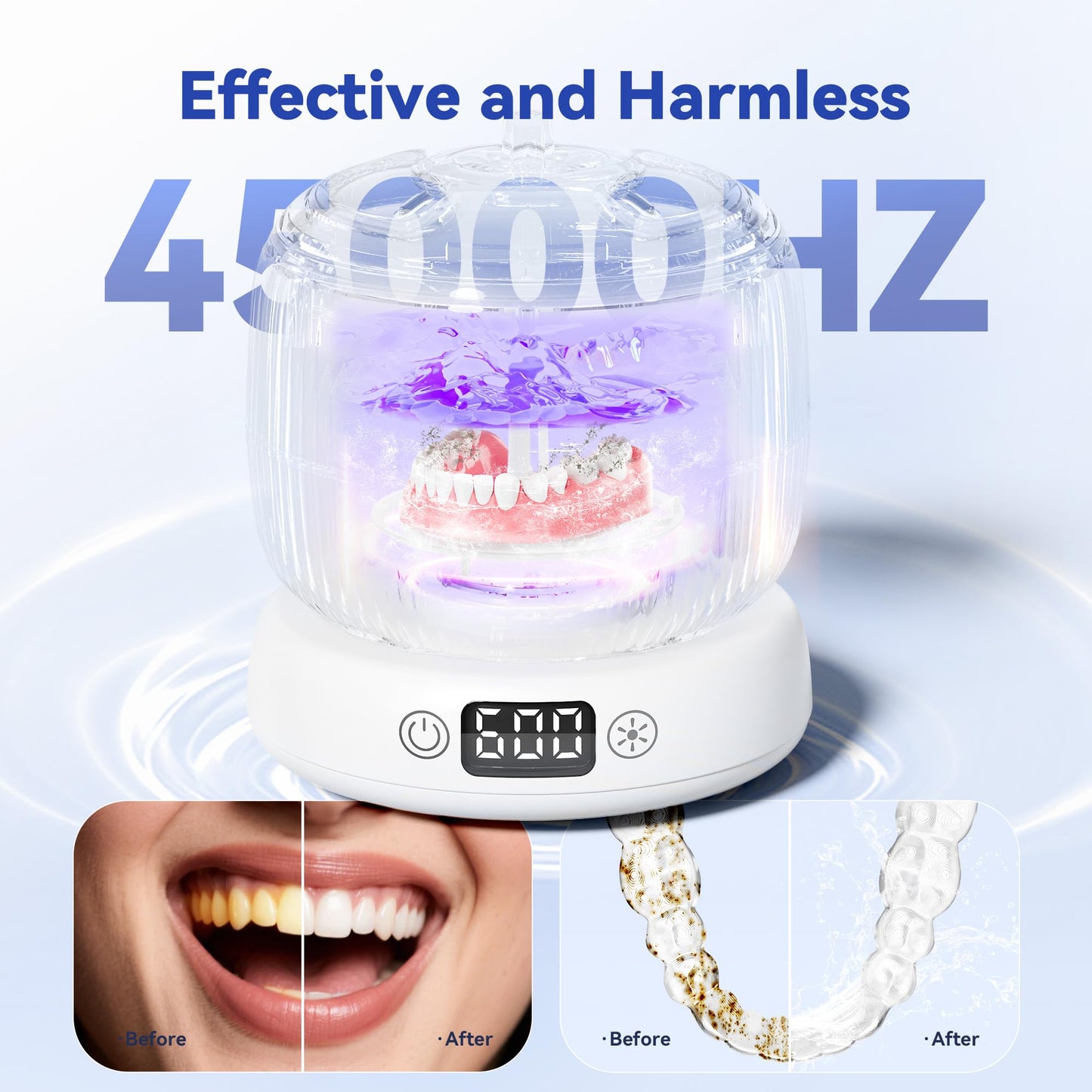 2025 JEDIA Ultrasonic Retainer Cleaner – 45kHz, 180ml, 4 Modes