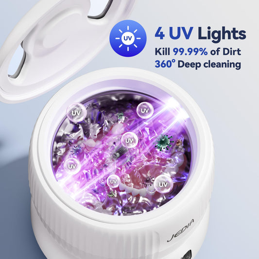 2025 JEDIA Ultrasonic Retainer Cleaner – 4 Modes, 45kHz, 180ml