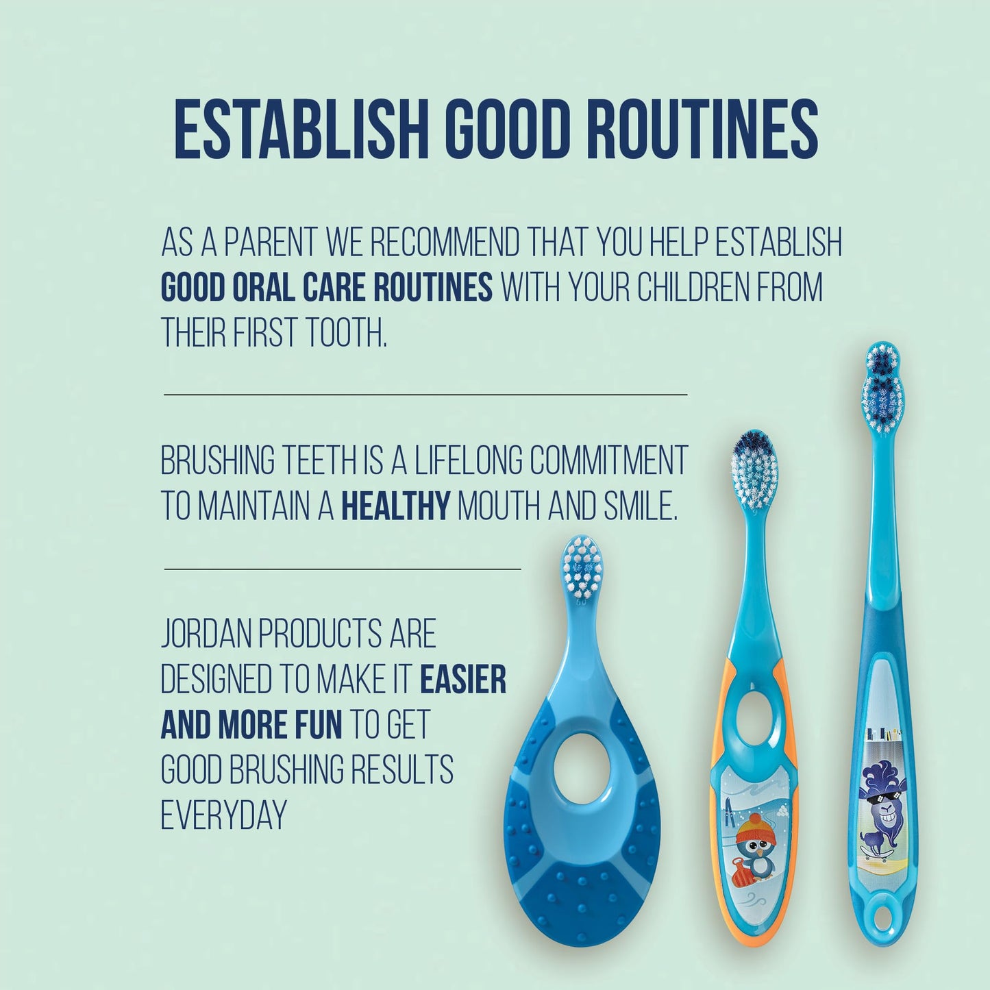 Jordan* ® Step 1 Baby Toothbrush 0-2 Years - Soft Bristles - BPA Free - Pink & Purple - 4 Pack