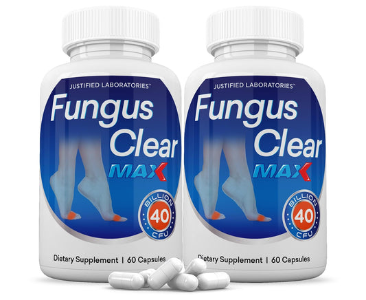 Justified Laboratories Fungus Clear Max Probiotic 40 Billion CFU - 2 Pack, 120 Capsules