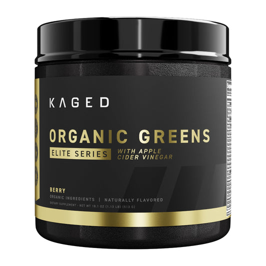 Kaged Organic Greens Elite Berry — Superfood Greens Powder with Apple Cider Vinegar, Adaptogens & Prebiotics | 30 Servings