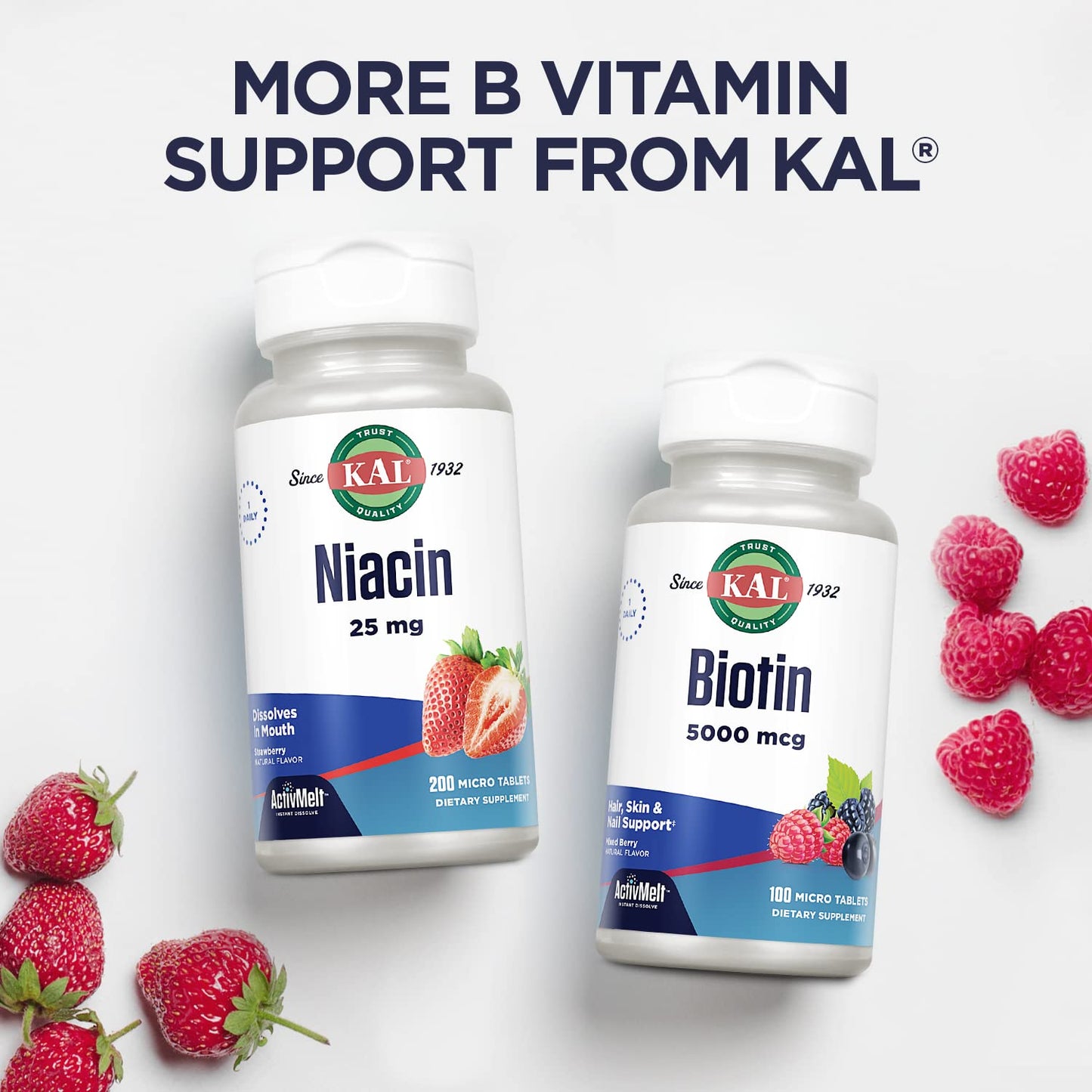 KAL Vitamin B-6 B-12 Folic Acid Supplement – Energy & Heart Support | Gluten Free, Cherry