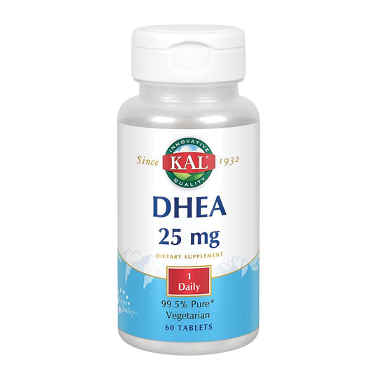 KAL DHEA Vegetarian Tablets 25 mg – 60 Count | Immune & Hormone Support