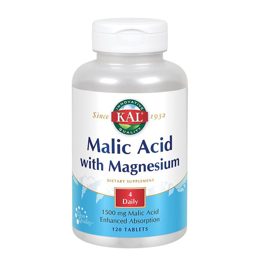 Kal Malic Acid with Magnesium Tablets, 120 Count (Pack of 2)