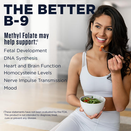 KAL Methyl Folate 400 mcg DFE | 5-MTHF B9 | Heart & Brain Support