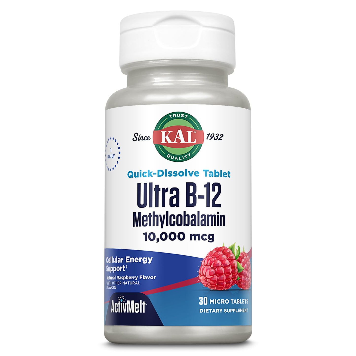 KAL Ultra B12 10,000 mcg – High Potency Methylcobalamin Vitamin B-12