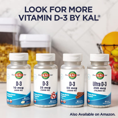KAL Ultra Vitamin D3 10000 IU Softgels – High Potency, Bone Health & Immune Support (90 Softgels)