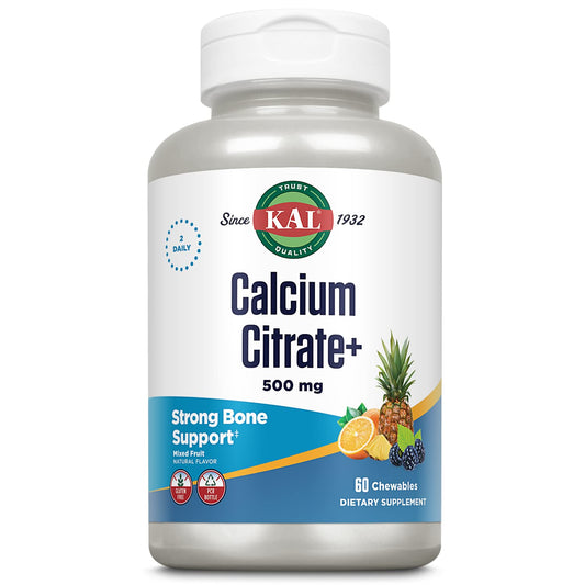 KAL Calcium Citrate + Magnesium Chewables with Vitamin D3, 60 Count