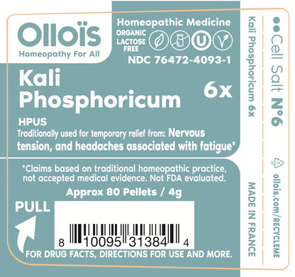 Kali Phosphoricum 6X OLLOIS - Organic & Vegan Cell Salt #6 (Pack of 3)