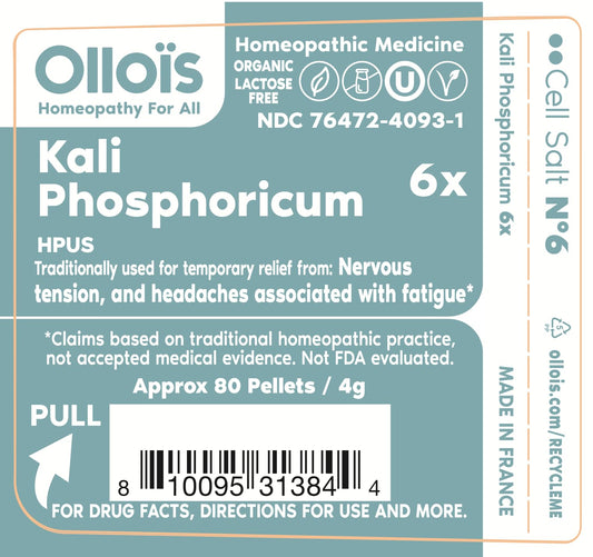 Kali Phosphoricum 6X OLLOIS - Organic & Vegan Cell Salt #6 (Pack of 3)
