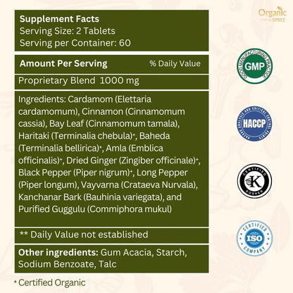 ORGANIC SPREE Kanchnar Guggulu 120 Tablets – Detox & Lymphatic Health | Ayurvedic, Vegetarian, Certified