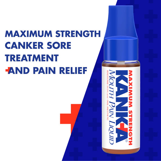 Kank-A Mouth Pain Liquid – Maximum Strength, 0.33 Fl Oz (Canker Sore Medicine)