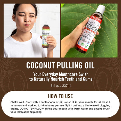Kapuluan Coconut Oil Pulling Mouthwash for Teeth & Gums – Pure, Non-GMO Ayurvedic