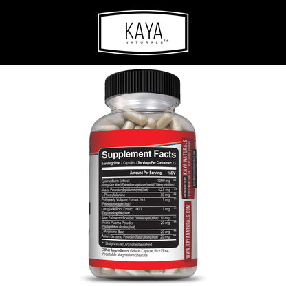 Kaya Naturals Horny Goat Weed with Maca, Saw Palmetto, Ginseng & Arginine – 60 Count