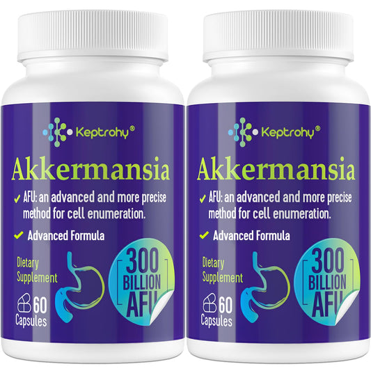 Keptrohy 300 Billion AFU Akkermansia Probiotic for Gut Health | 120 Count