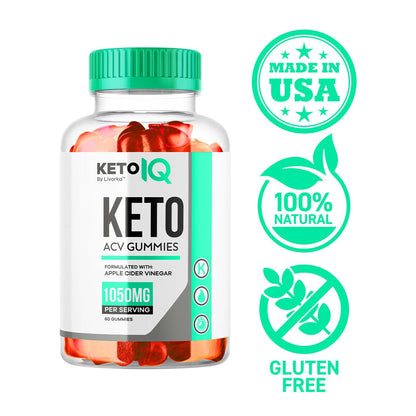 (3 Pack) Keto IQ ACV Gummies – Premium All-Natural Apple Cider Vinegar Formula, 180 Gummies