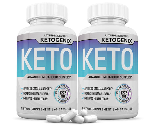 (2 Pack) Ketogenix Keto Pills 1275MG New & Improved Formula with Apple Cider Vinegar, Extra Virgin Olive Oil Powder, Green Tea – 120 Capsules