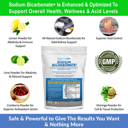 Kidney Restore Organic Sodium Bicarbonate Alkaline Supplement | Kidney Health & Stomach Support (1LB)