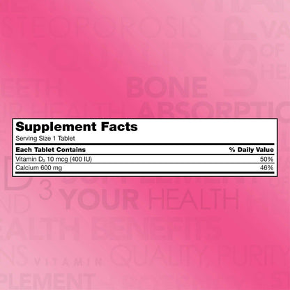 Kirkland Signature Calcium 600 mg with Vitamin D3 - 500 Tablets (2 Pack)